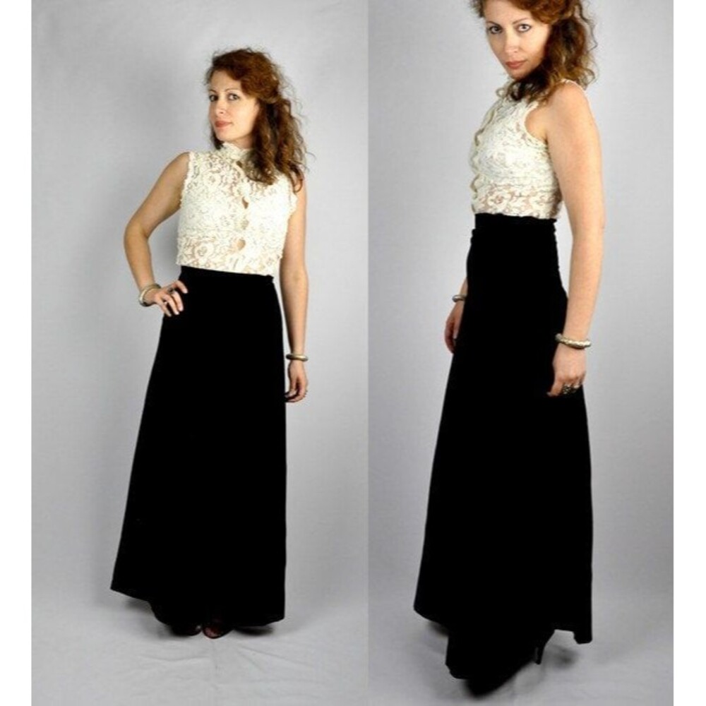 Maxi Black VELVET High Waisted Skirt - Pencil Skirt - Wiggle A Line Skirt XS - S